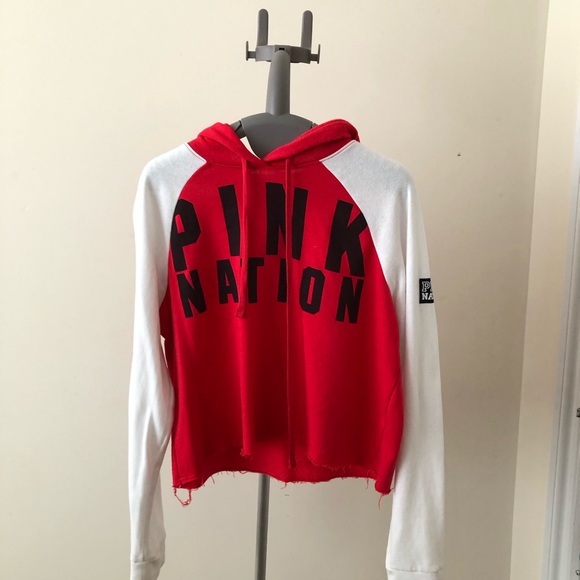PINK Victoria's Secret Sweaters - red and white cropped sweater PINK Victoria's Secret Sweaters - red and white cropped sweater